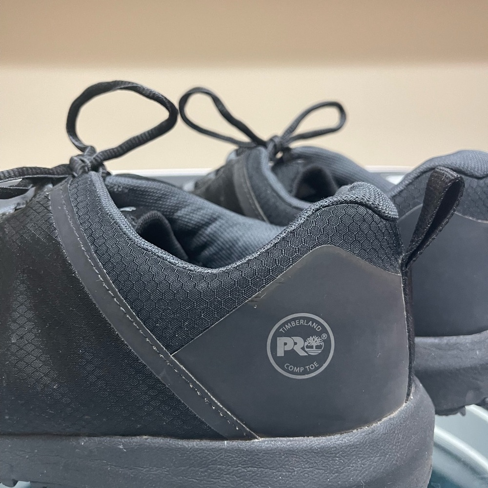 TimberlandPRO Black Safety Sneakers Green Tongue Tag Composite Toe ASTM-F2413-18 - Picture 7 of 12